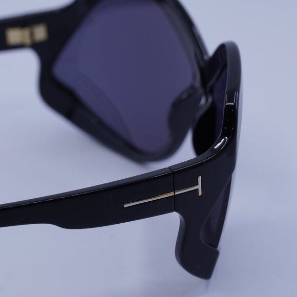Tom Ford Cheyenne FT0903 01A Sunglasses Black Geometric Frame, Smoke Lenses - Picture 10 of 11